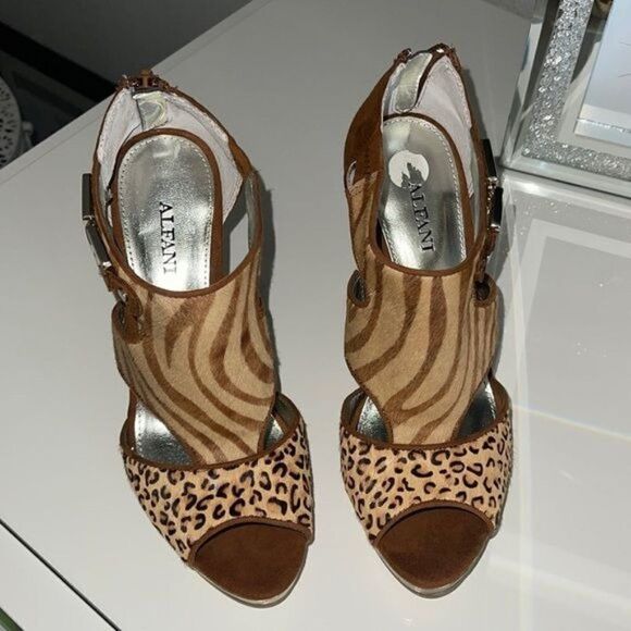 Alfani Animal Print Heels Size 5.5 - Picture 1 of 9